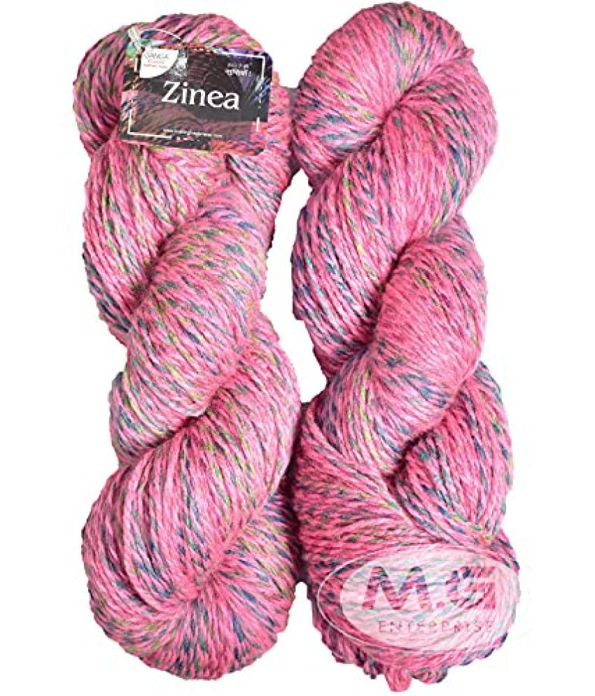     			Ganga Zinea Deep Pink (200 gm) Wool Thick Hank Hand Knitting Wool/Art Craft Soft Fingering Crochet Hook Yarn, Needle Knitting Yarn Thread dyedD