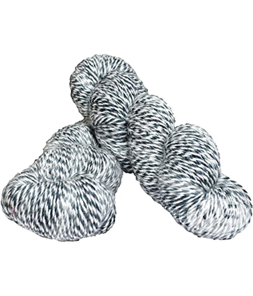     			Ganga Zinea Grey Mix (200 gm) Wool Thick Hank Hand Knitting Wool/Art Craft Soft Fingering Crochet Hook Yarn, Needle Knitting Yarn Thread dyedO