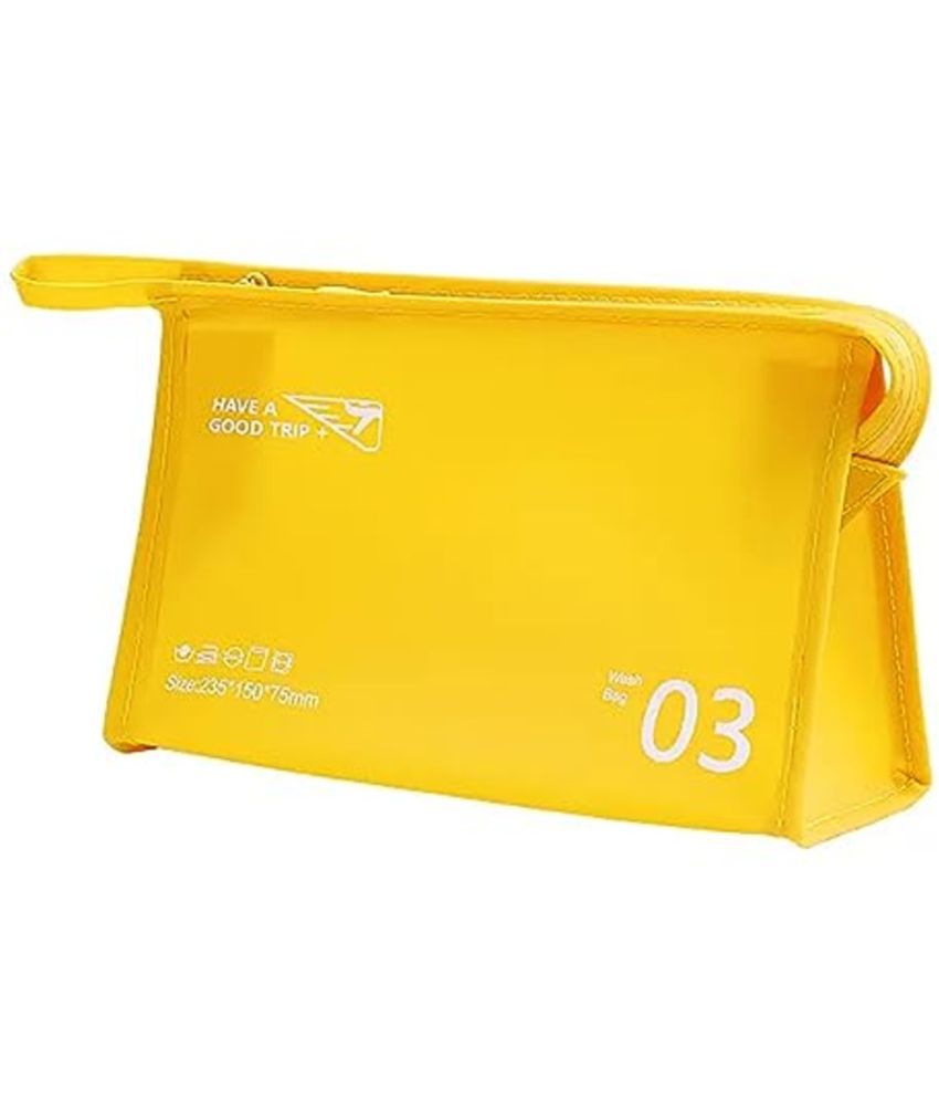     			House Of Quirk Yellow Toiletry Bag Travel Makeup Bag