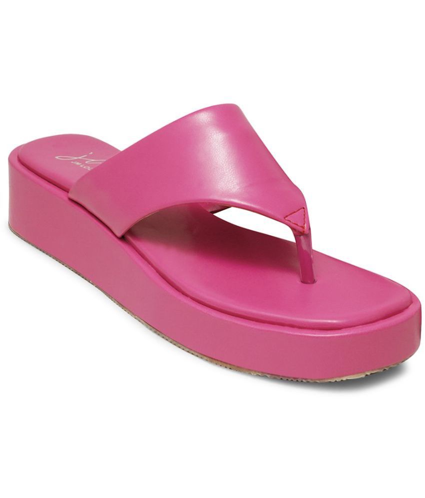     			JM Looks Pink Women's Slip On Heels