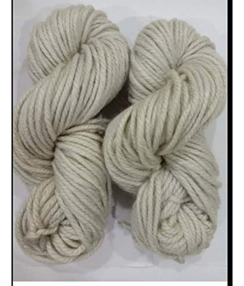     			NTGS GANGA Knitting Yarn Thick Chunky Wool, 600 gm Best Used with Knitting Needles, Crochet Needles Wool Yarn for Knitting, Shade Colour Light Muddy White