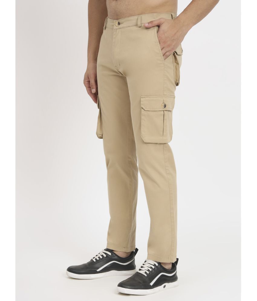     			RAGZO Regular Flat Men's Cargos - Khaki ( Pack of 1 )