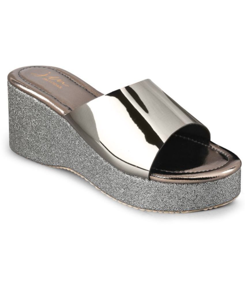     			JM Looks Gray Women's Slip On Heels