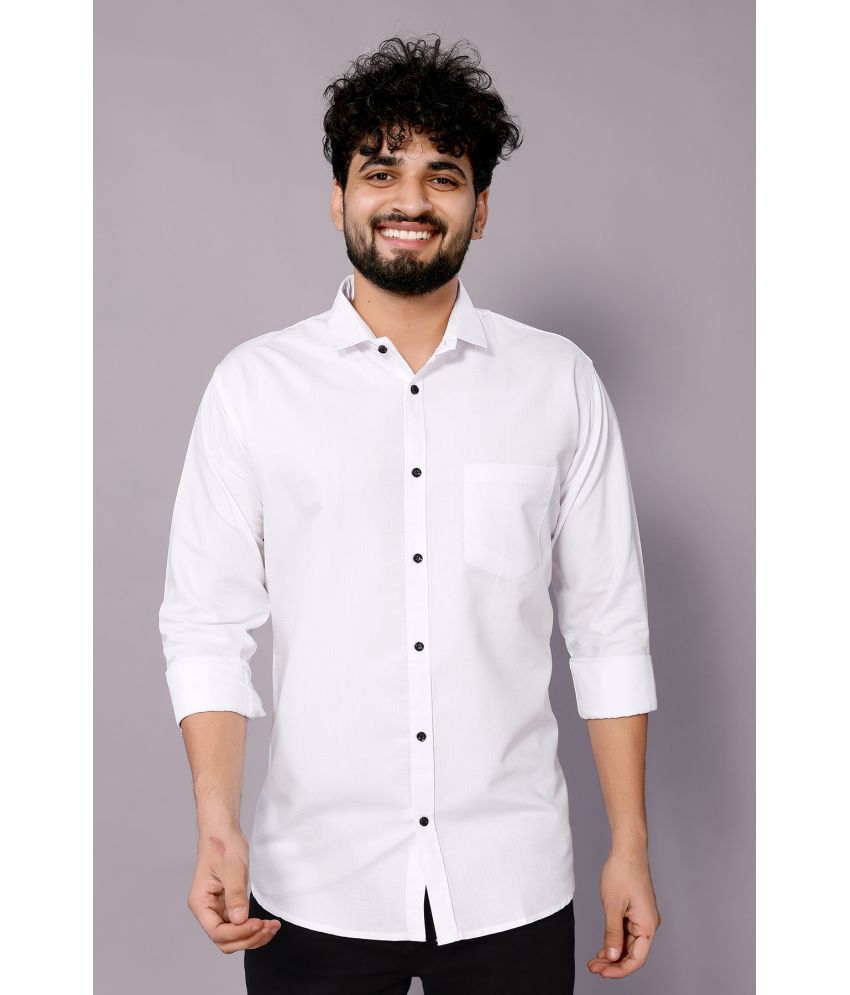     			Kashvi Cotton Blend Regular Fit Solids Full Sleeves Men's Casual Shirt - White ( Pack of 1 )