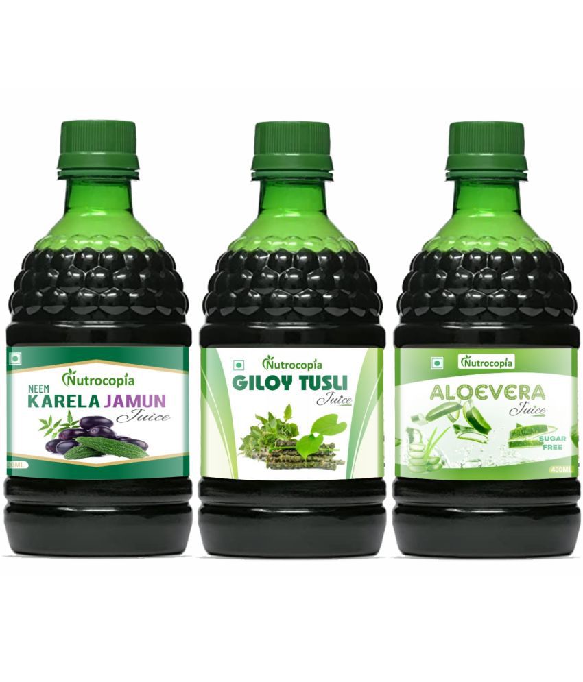     			NUTROCOPIA  Neem, Giloy & Aloevera  Vegetable Juice 1200 ml Pack of 3
