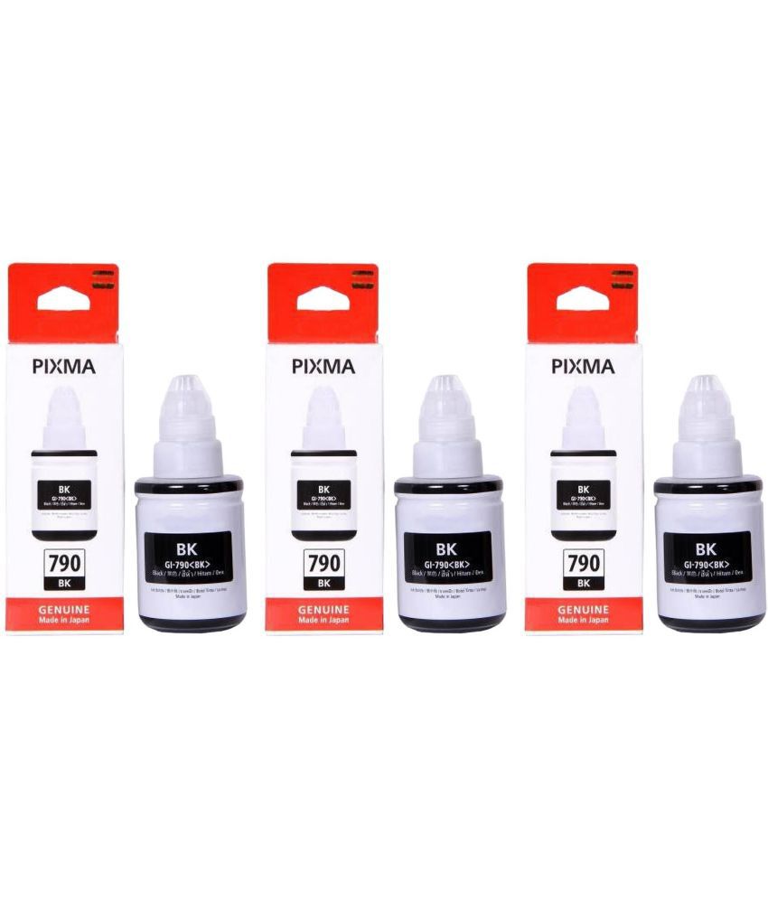     			TEQUO Ink For G3010 Gi-790 Black Pack of 3 Cartridge for :Inkjet Printers G1000,G1010,G1100,G2000,G2002,G2010,G2012,G2100,G3000,G3010,G3012,G3100,G4000