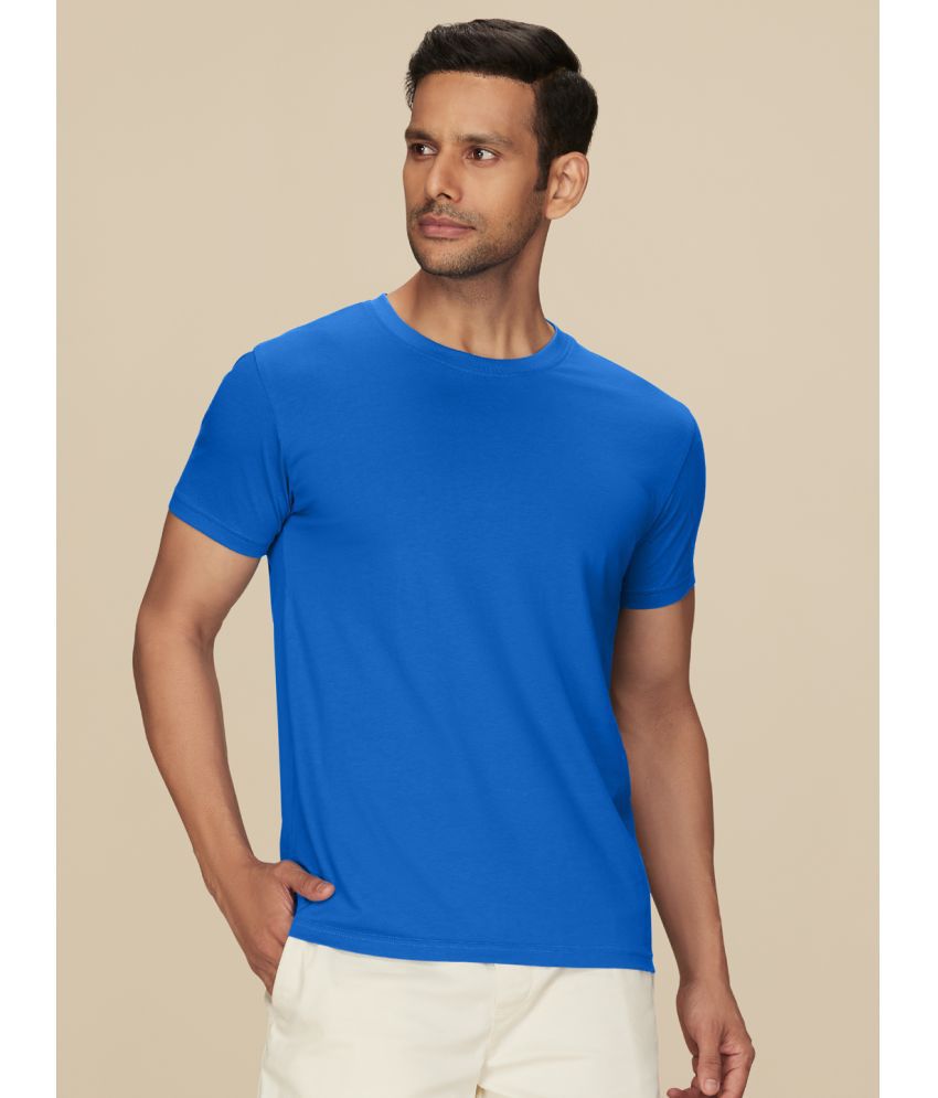     			XYXX Cotton Regular Fit Solid Half Sleeves Men's T-Shirt - Blue ( Pack of 1 )