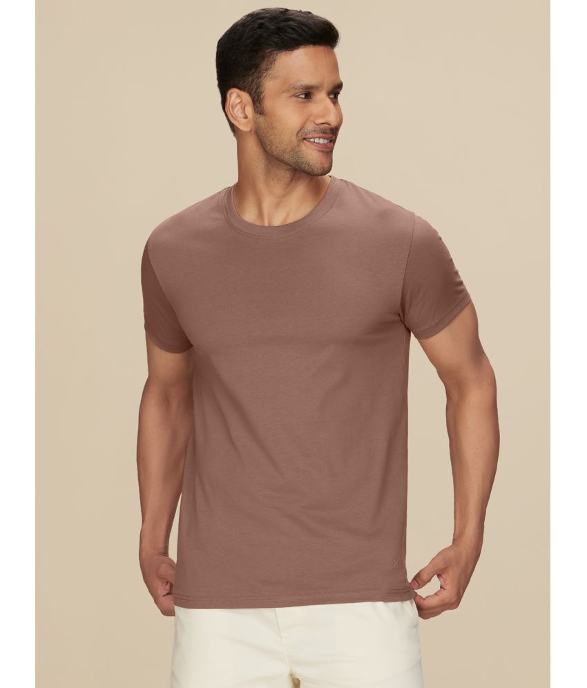     			XYXX Cotton Regular Fit Solid Half Sleeves Men's T-Shirt - Brown ( Pack of 1 )