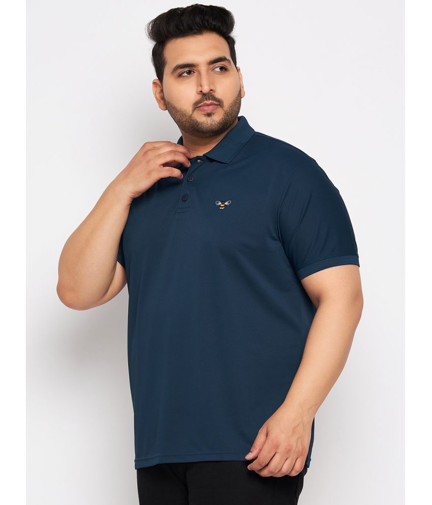     			Auxamis Pack of 1 Cotton Blend Regular Fit Solid Half Sleeves Men's Polo T Shirt ( Navy )