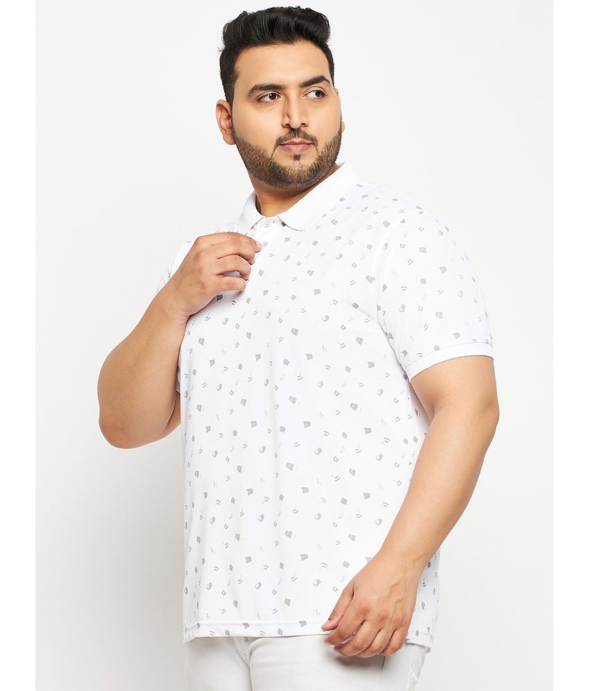     			Auxamis Cotton Blend Regular Fit Printed Half Sleeves Men's Polo T Shirt - White ( Pack of 1 )