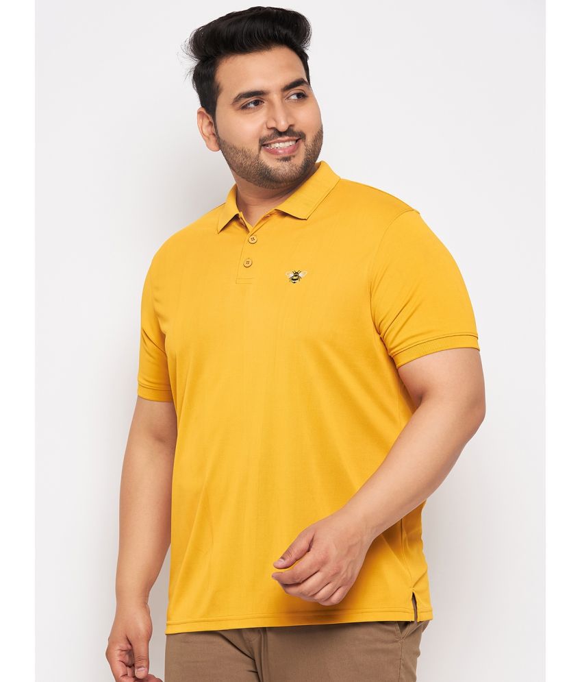     			Auxamis Cotton Blend Regular Fit Solid Half Sleeves Men's Polo T Shirt - Mustard ( Pack of 1 )
