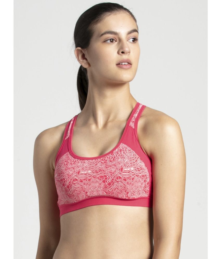     			Jockey 1380 Wirefree Padded Super Combed Cotton Elastane Active Bra - Ruby Assorted