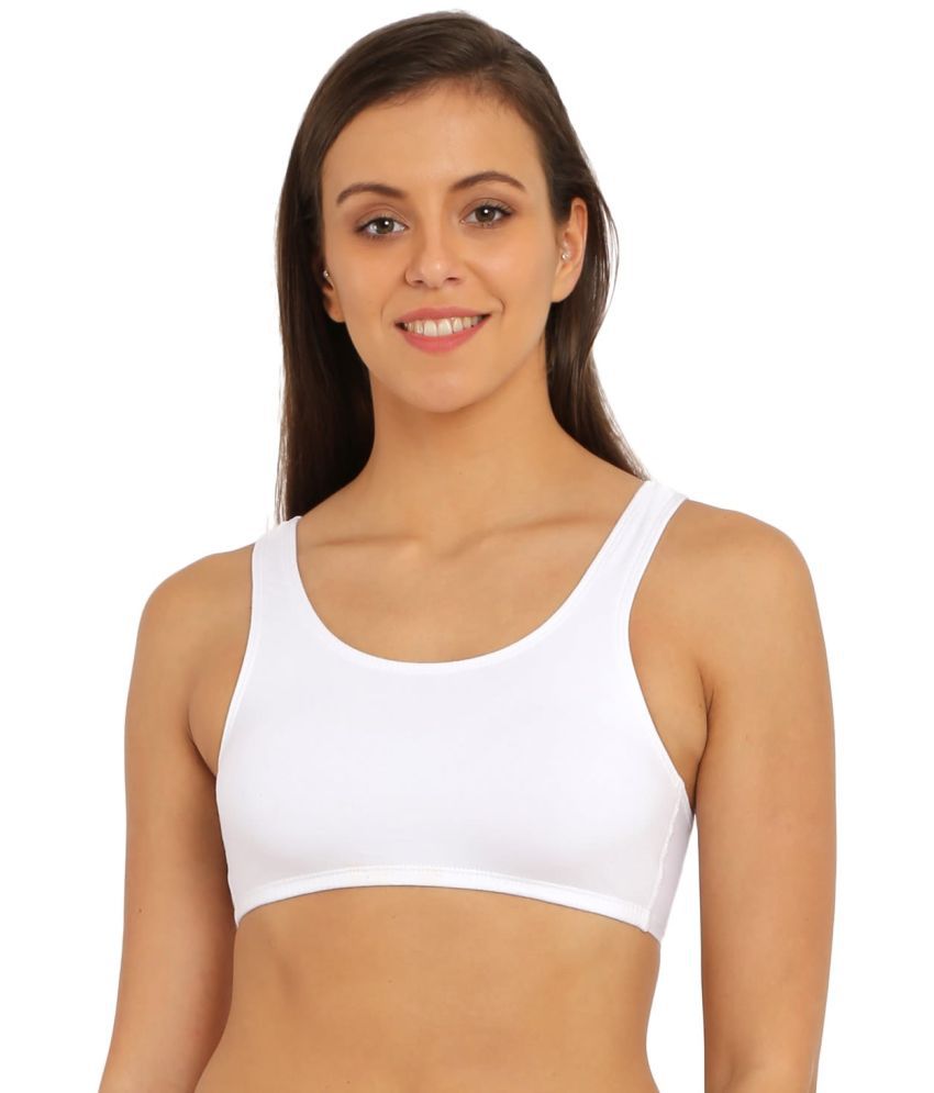     			Jockey 1582 Super Combed Cotton Elastane Slip On Crop Top With Stay Fresh Treatment - White
