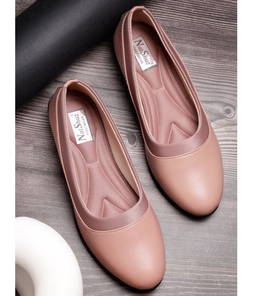     			NATSHUZ Peach Women's Casual Ballerinas