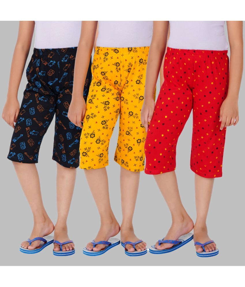     			Santee Pack of 3 Girls Cotton Blend Capris ( Multicolor )