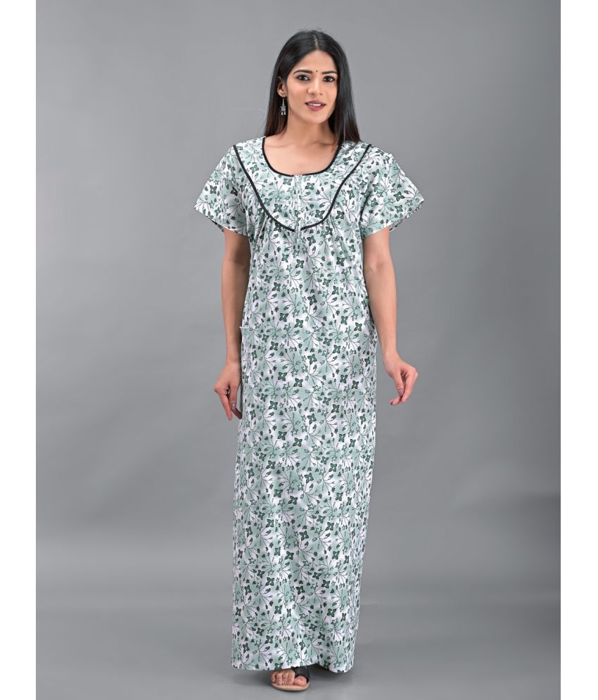     			Apratim Green Cotton Women's Nightwear Nighty & Night Gowns ( Pack of 1 )
