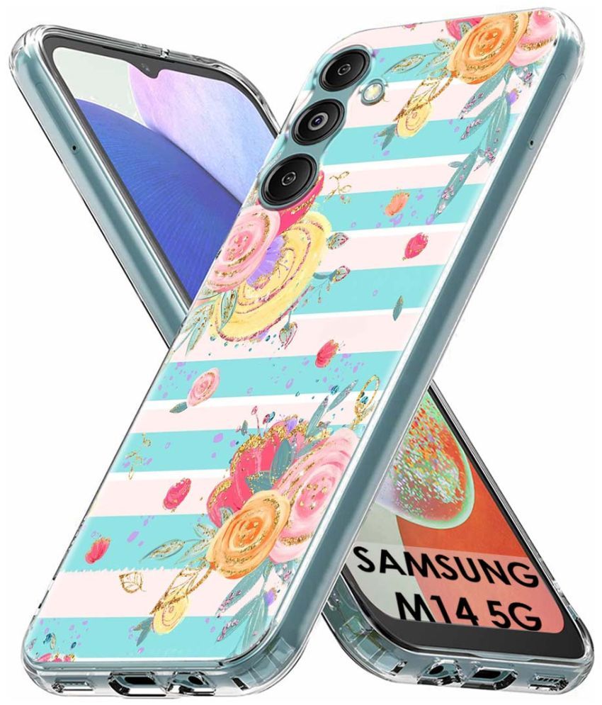     			Fashionury Multicolor Printed Back Cover Silicon Compatible For Samsung Galaxy M14 5G ( Pack of 1 )