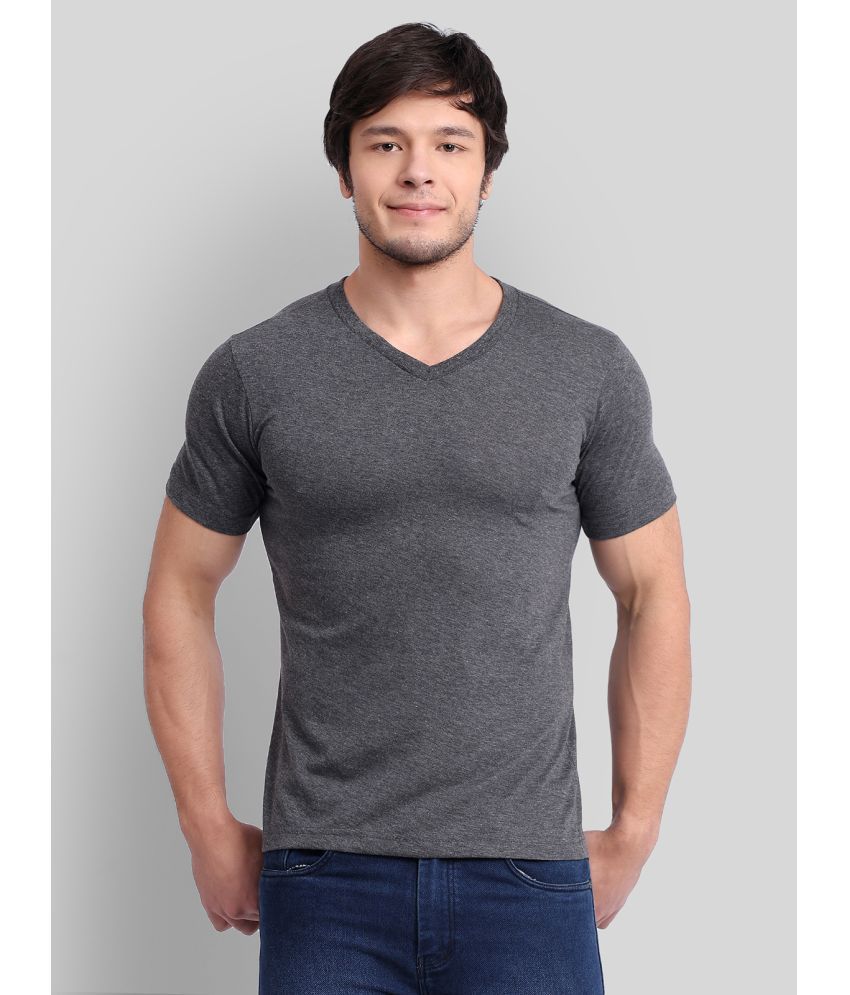     			Betrost 100% Cotton Regular Fit Self Design Half Sleeves Men's T-Shirt - Melange Grey ( Pack of 1 )