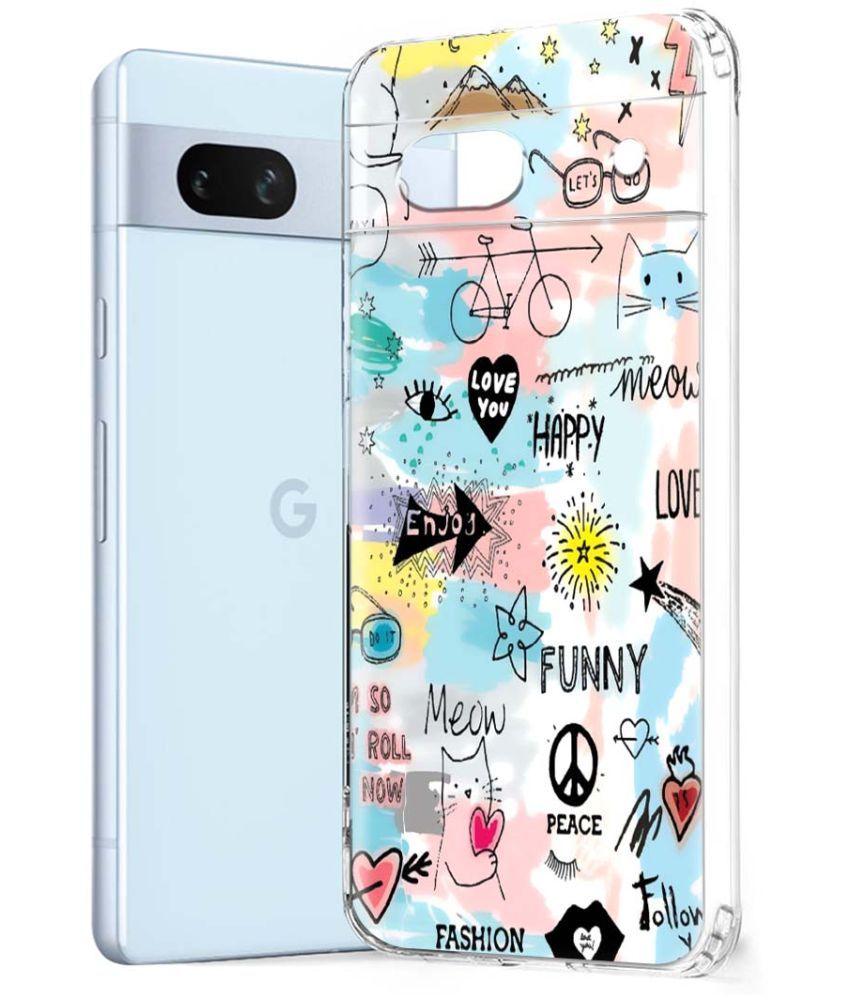     			Fashionury Multicolor Printed Back Cover Silicon Compatible For Google Pixel 7A ( Pack of 1 )