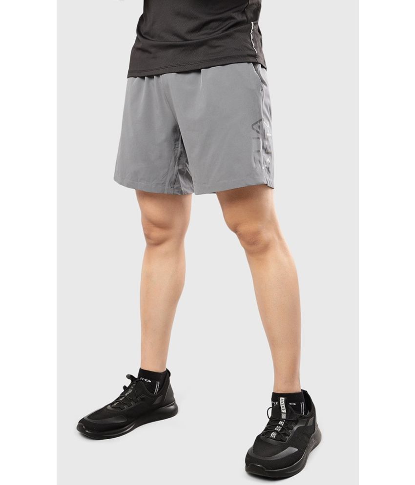     			Fuaark Grey Polyester Lycra Men's Gym Shorts ( Pack of 1 )
