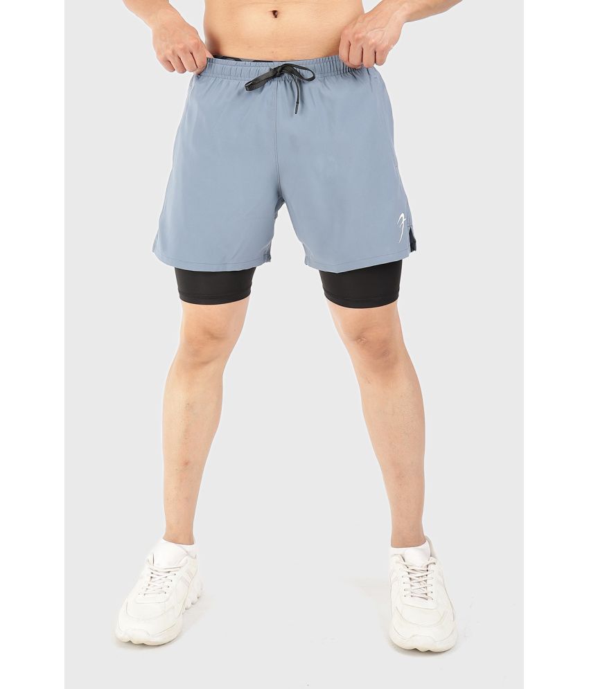     			Fuaark Light Grey Polyester Lycra Men's Gym Shorts ( Pack of 1 )