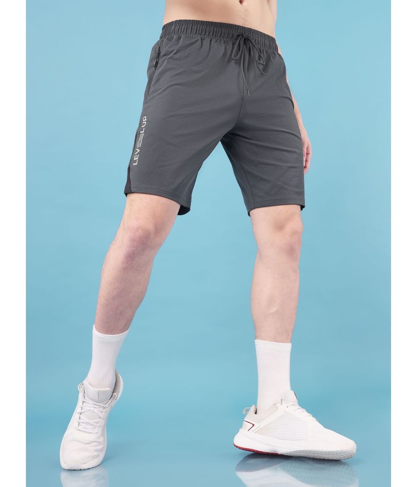     			Technosport Black Polyester Men's Gym Shorts ( Pack of 1 )