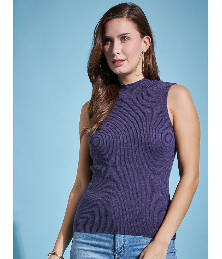     			98 Degree North Cotton High Neck Women's Pullovers - Purple ( )