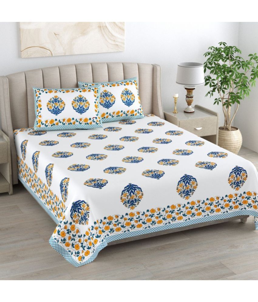     			Bombay Spreads Cotton Double King Bedsheet ( Yellow )