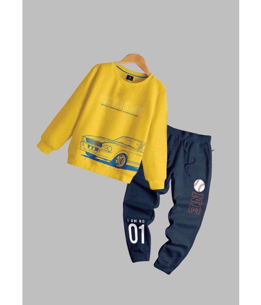     			CODEZ Multicolor Fleece Boys Sweatshirt & Trackpant ( Pack of 1 )