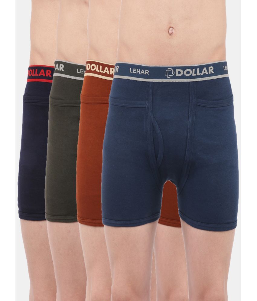     			Dollar lehar Pack of 4 Cotton Trunks For Men's ( Multicolor )