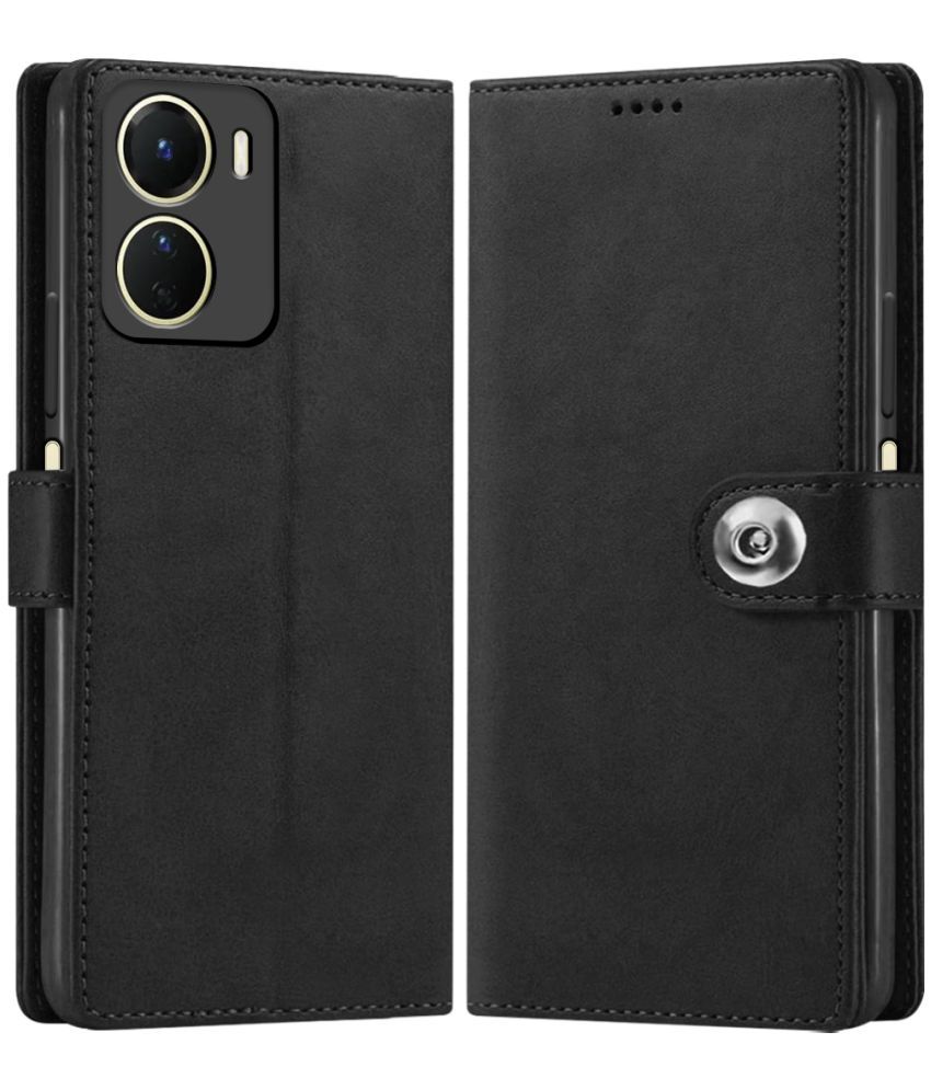     			Fashionury Black Flip Cover Leather Compatible For Vivo Y16 ( Pack of 1 )