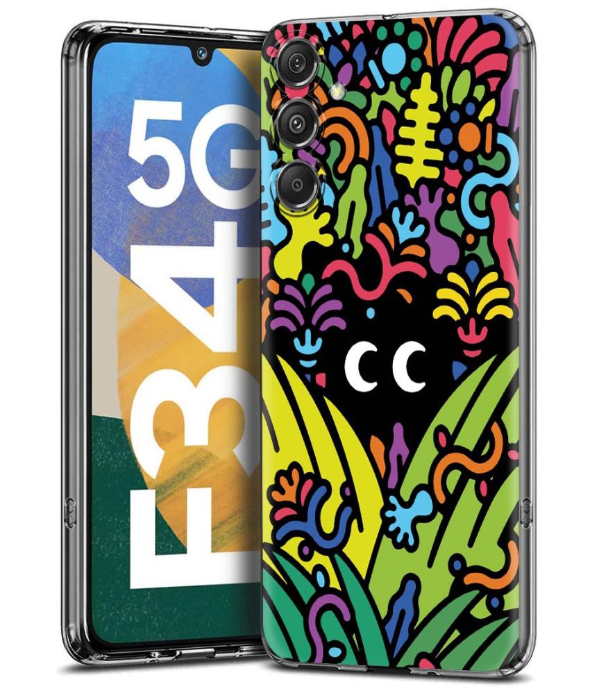     			Fashionury Multicolor Printed Back Cover Silicon Compatible For Samsung Galaxy F34 5G ( Pack of 1 )
