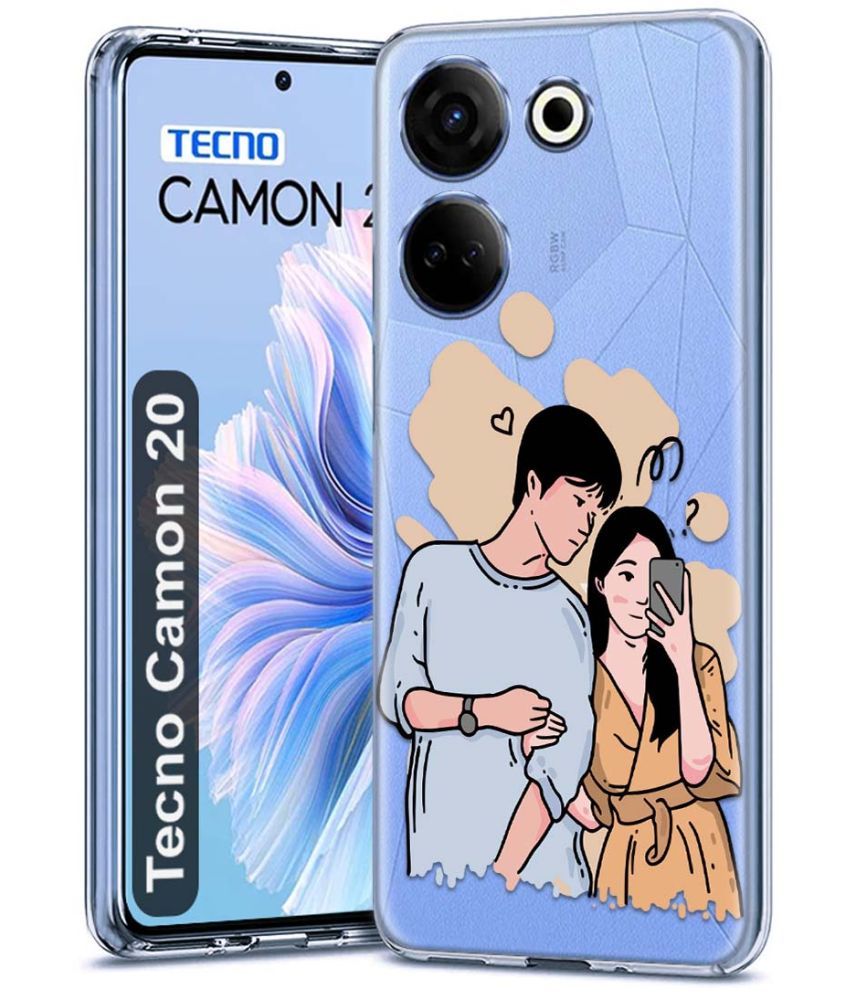     			Fashionury Multicolor Printed Back Cover Silicon Compatible For Tecno Camon 20 ( Pack of 1 )