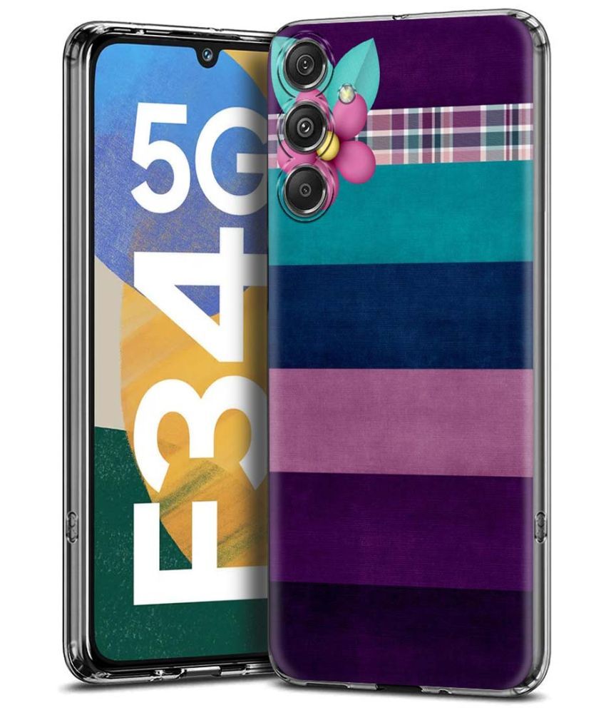     			Fashionury Multicolor Printed Back Cover Silicon Compatible For Samsung Galaxy F34 5G ( Pack of 1 )