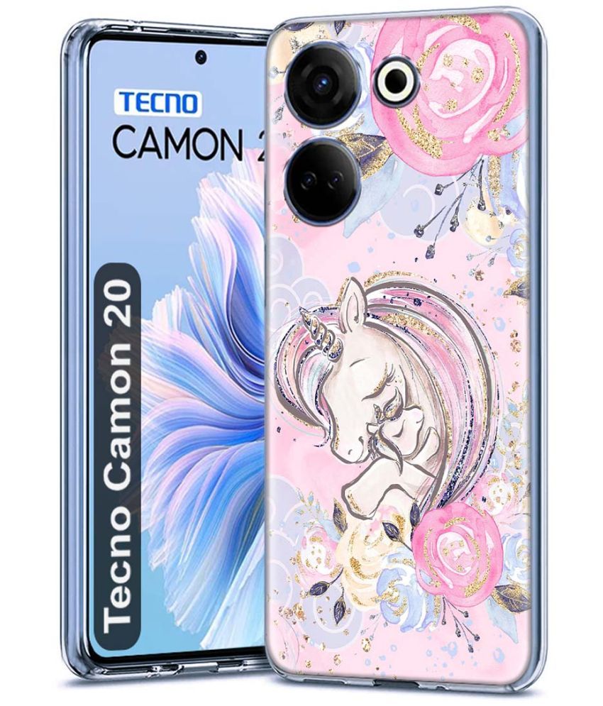     			Fashionury Multicolor Printed Back Cover Silicon Compatible For Tecno Camon 20 ( Pack of 1 )