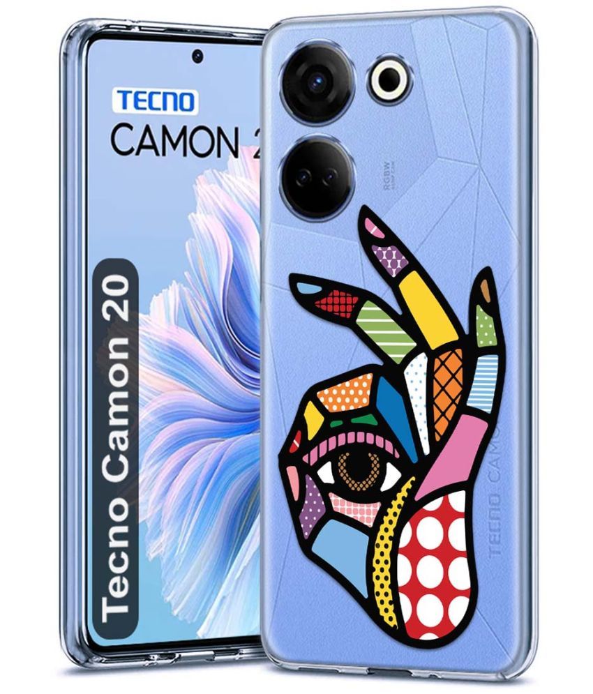     			Fashionury Multicolor Printed Back Cover Silicon Compatible For Tecno Camon 20 ( Pack of 1 )