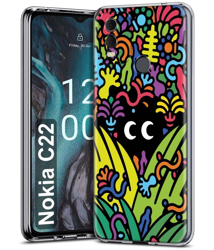     			Fashionury Multicolor Printed Back Cover Silicon Compatible For Nokia C22 ( Pack of 1 )