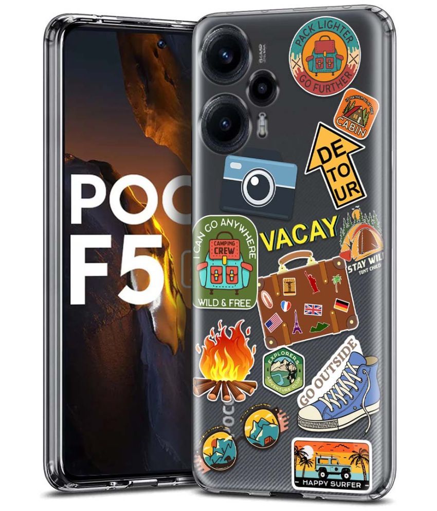     			Fashionury Multicolor Printed Back Cover Silicon Compatible For Poco F5 5G ( Pack of 1 )