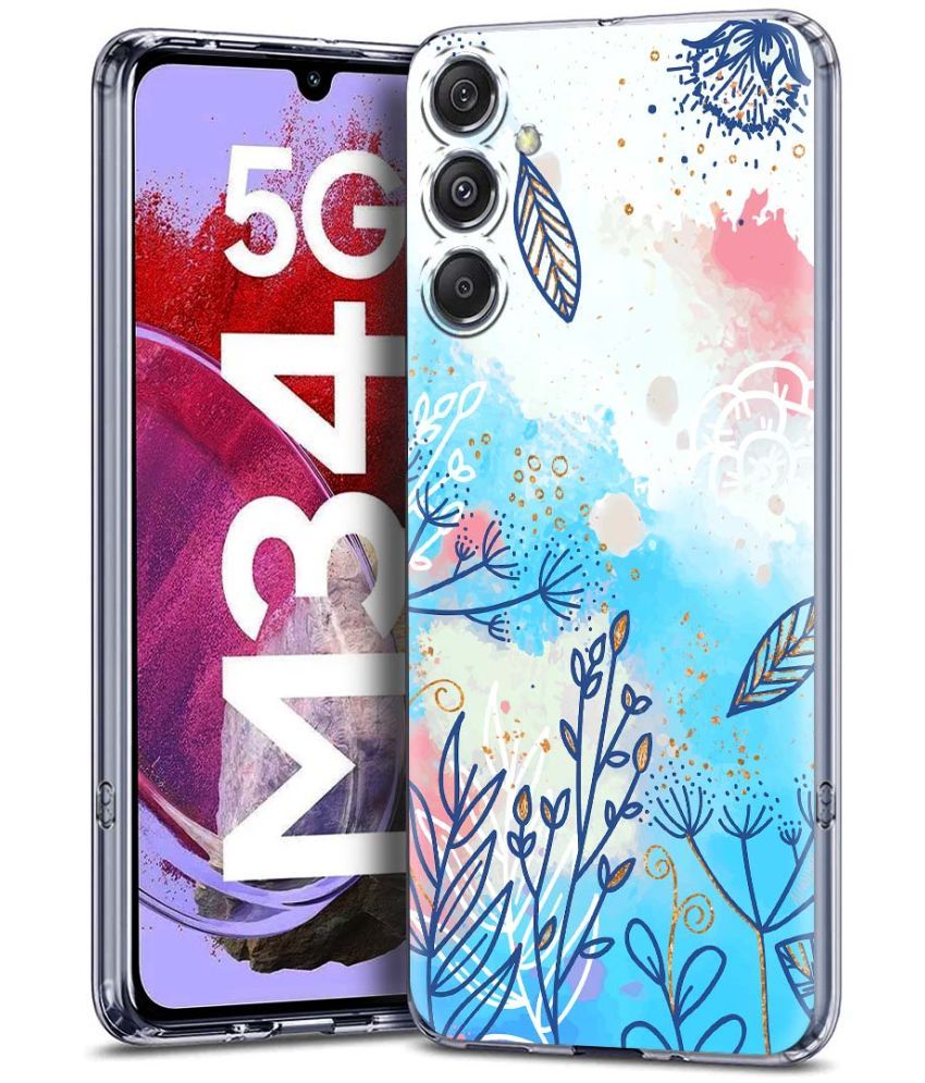     			Fashionury Multicolor Printed Back Cover Silicon Compatible For Samsung Galaxy M34 5G ( Pack of 1 )