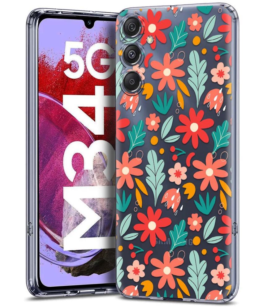     			Fashionury Multicolor Printed Back Cover Silicon Compatible For Samsung Galaxy M34 5G ( Pack of 1 )