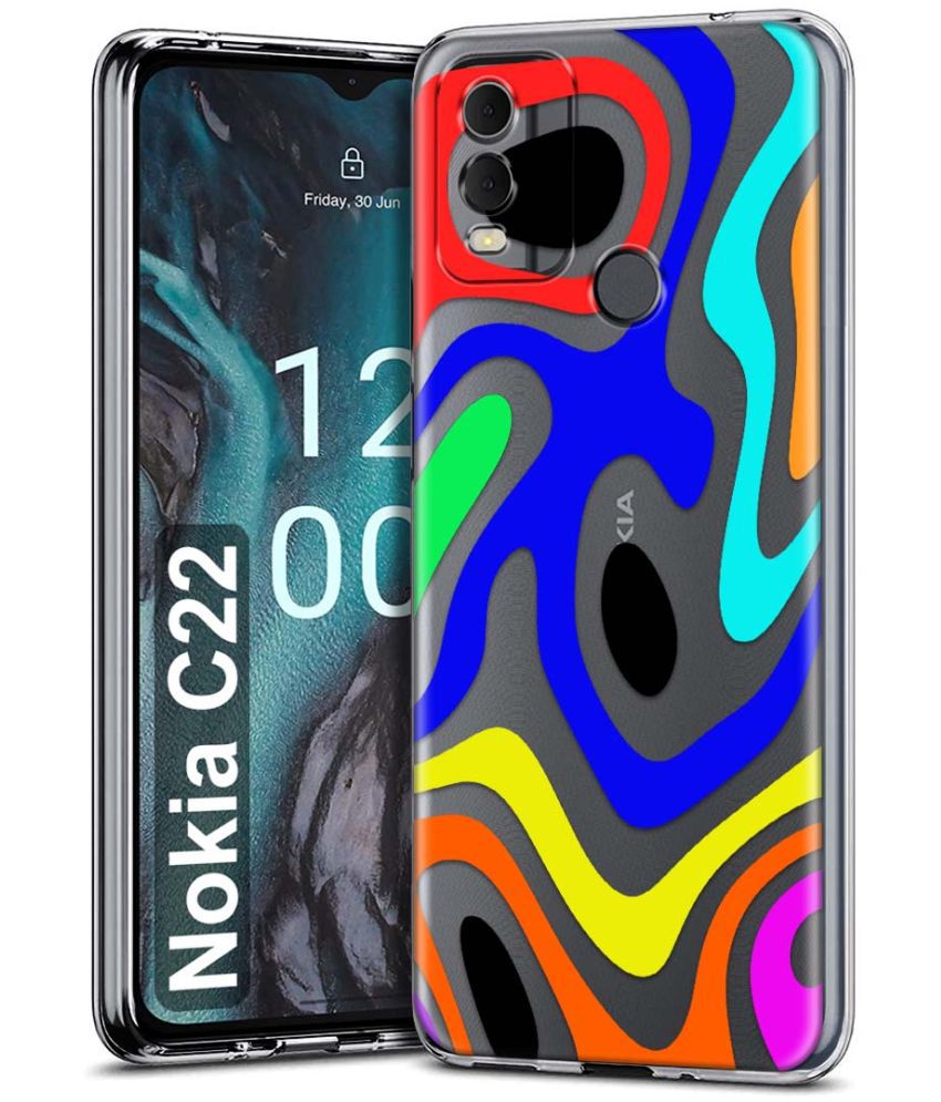     			Fashionury Multicolor Printed Back Cover Silicon Compatible For Nokia C22 ( Pack of 1 )