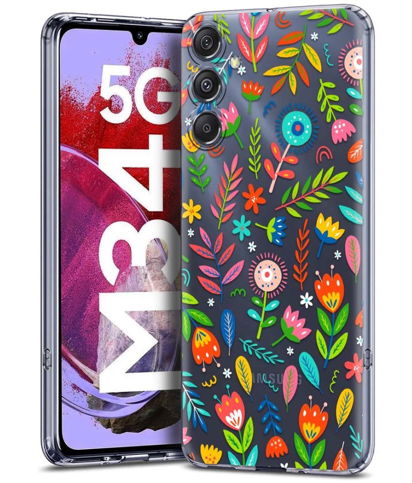     			Fashionury Multicolor Printed Back Cover Silicon Compatible For Samsung Galaxy M34 5G ( Pack of 1 )