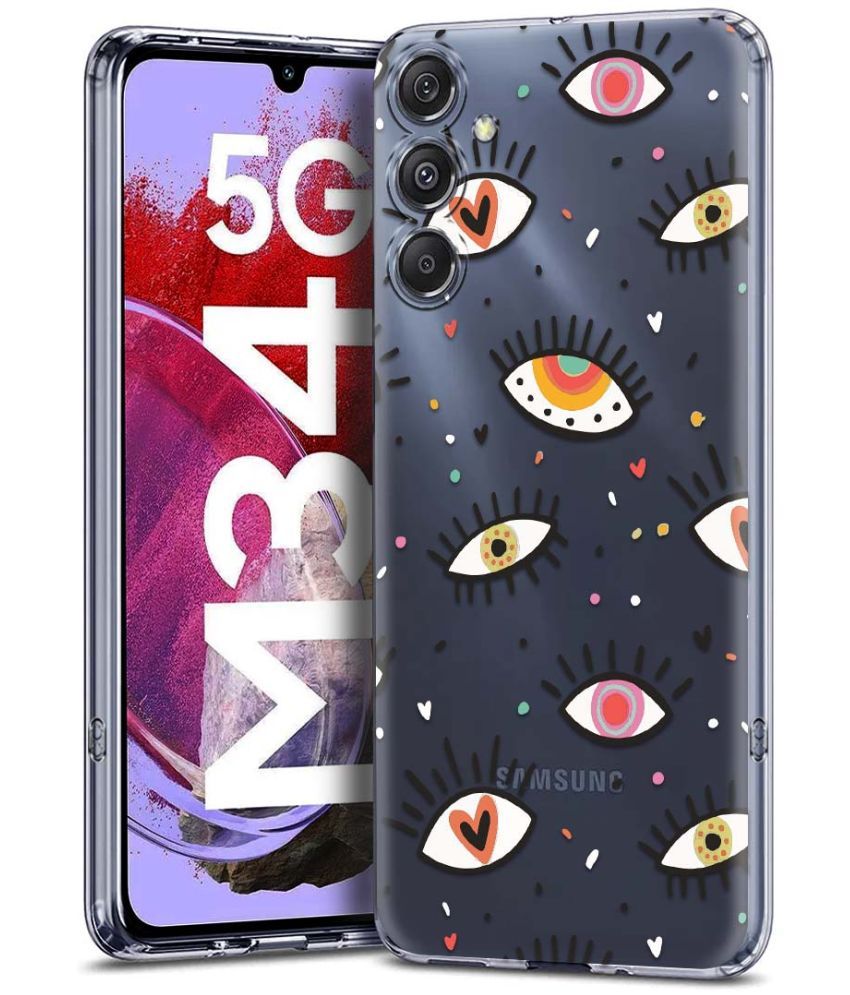     			Fashionury Multicolor Printed Back Cover Silicon Compatible For Samsung Galaxy M34 5G ( Pack of 1 )