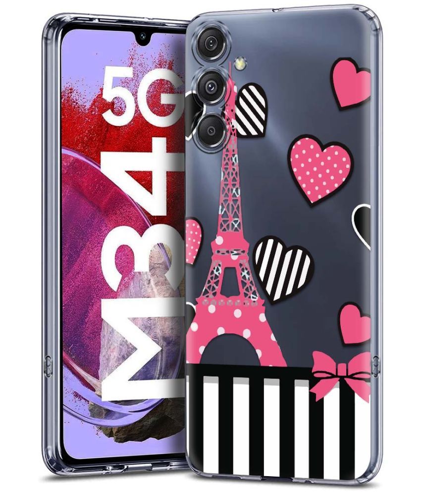     			Fashionury Multicolor Printed Back Cover Silicon Compatible For Samsung Galaxy M34 5G ( Pack of 1 )