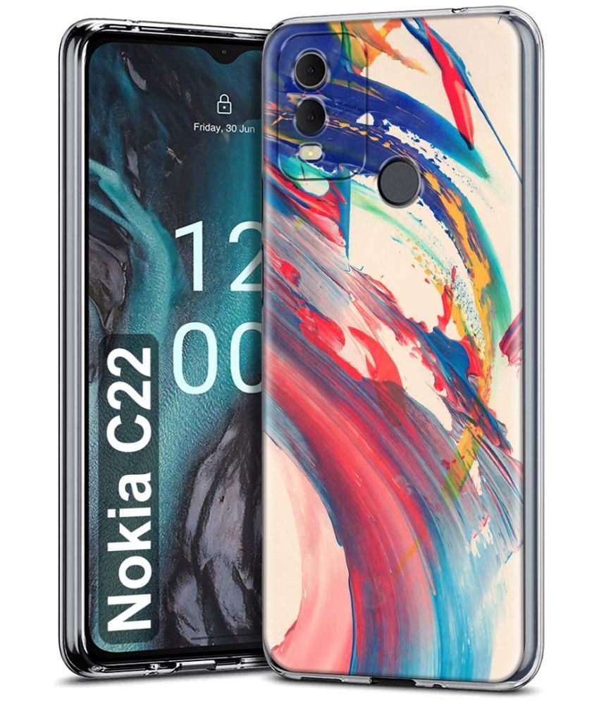     			Fashionury Multicolor Printed Back Cover Silicon Compatible For Nokia C22 ( Pack of 1 )