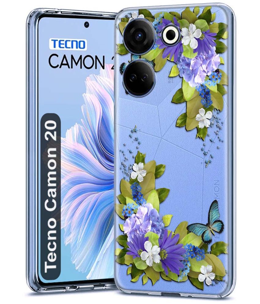     			Fashionury Multicolor Printed Back Cover Silicon Compatible For Tecno Camon 20 ( Pack of 1 )