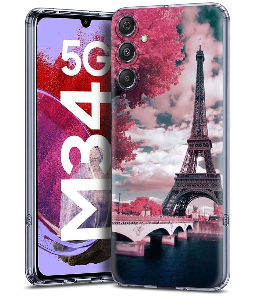     			Fashionury Multicolor Printed Back Cover Silicon Compatible For Samsung Galaxy M34 5G ( Pack of 1 )