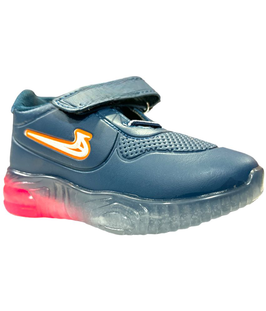     			GLOBIN - Navy Blue Boy's LED Shoes ( 1 Pair )