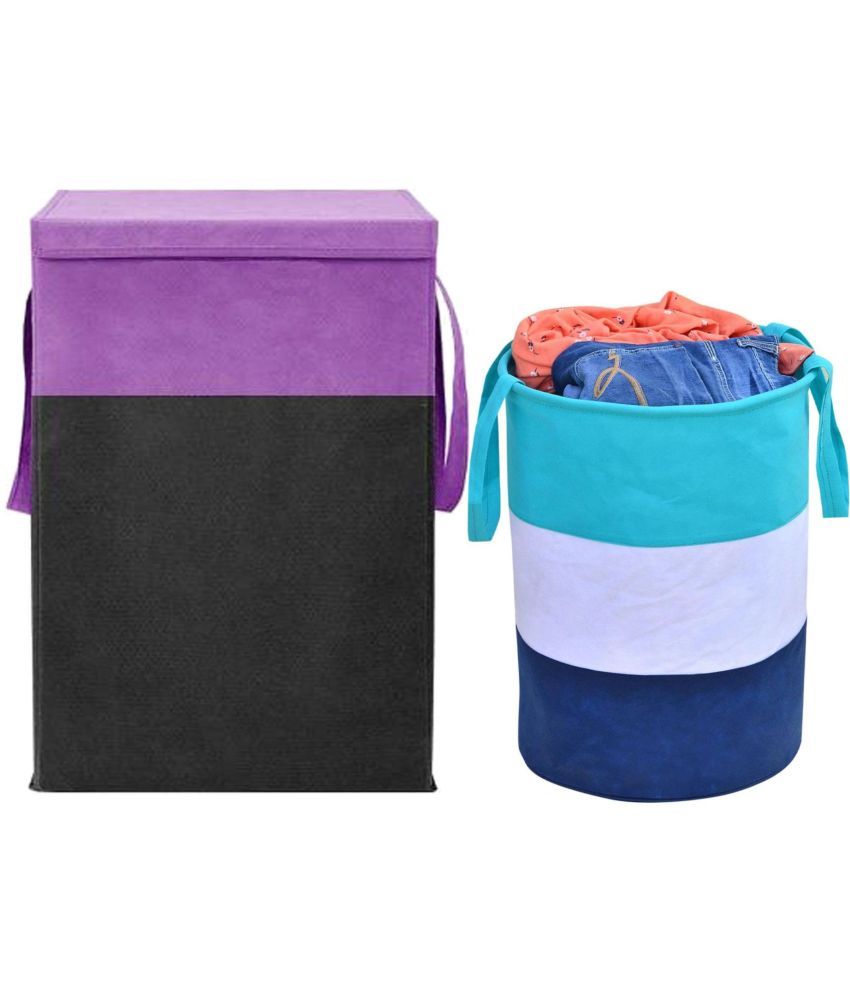     			HOMETALES Purple Laundry Bag