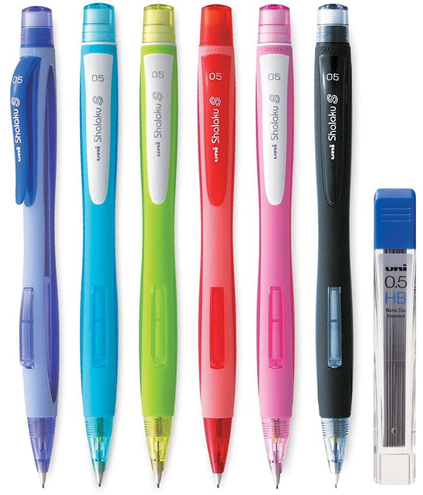     			uni-ball Shalaku M5-228 Mechanical Pencil(0.5mm,Assorted Body),Pack of 6 with 0.5mm Lead Pencil (Multicolor)